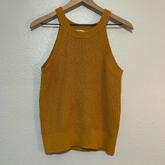 Madewell Sweater Tank Womens Size Small High Neck Cutaway Shoulders Knit - Picture 1 of 10